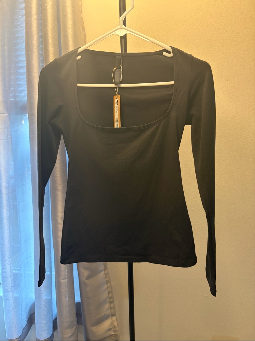 Cotton Jersey Scoop Neck Long Sleeve (Soot)